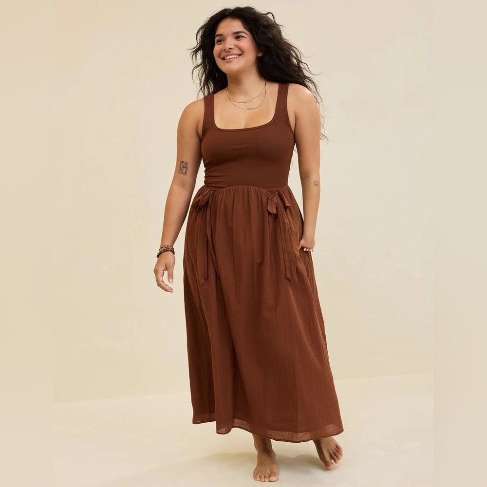 NWT Aerie At The Barre Bow Cotton Dress XS